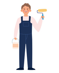 House Painter Man Working on Labor Day