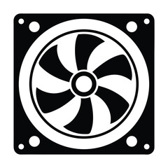 Square silhouette of a cooling fan vector Art & Illustration