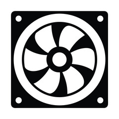 Square silhouette of a cooling fan vector Art & Illustration