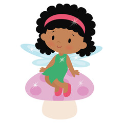 Cute little  garden fairy  vector cartoon illustration