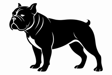 bulldog sihouette black vector