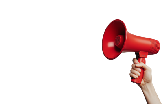 Red Megaphone in Hand