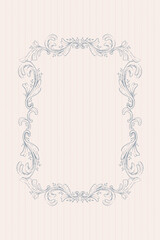 Vintage frame border illustration, Vector hand drawn design element.