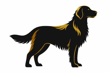 golden retriever sihouette black vector