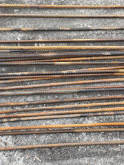 steel bars in construction site