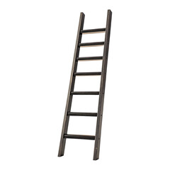 Wooden Ladder Against Dark Background
