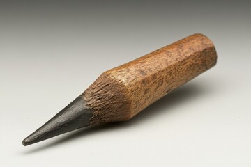 Historical wooden pencil with a pointed graphite lead.