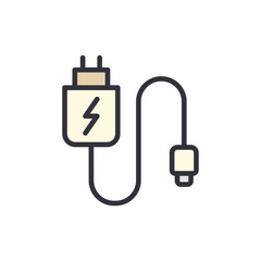 Battery charging colored icons, minimalist vector illustration ,simple transparent graphic element .Isolated on white background