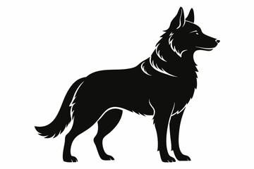 german shepherd sihouette black vector