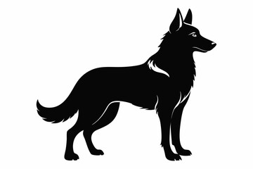 german shepherd sihouette black vector