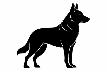 german shepherd sihouette black vector