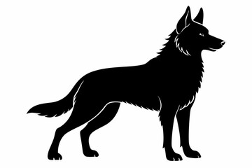 german shepherd sihouette black vector