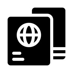 Passport and Tickets glyph icon