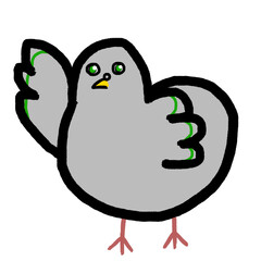 鳩の手描きイラスト(JPEG/PNG)