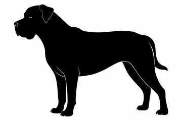 mastiff sihouette black vector