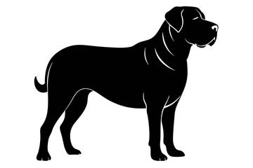 mastiff sihouette black vector