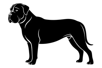 mastiff sihouette black vector