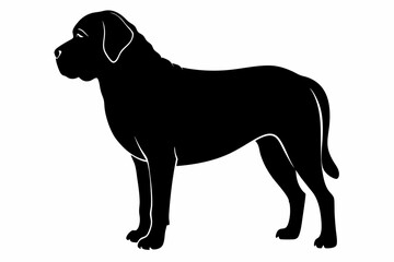 Fototapeta premium mastiff sihouette black vector