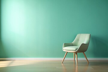 Stylish Mint Green Room with Modern Chair - Interior Design Stock Photo