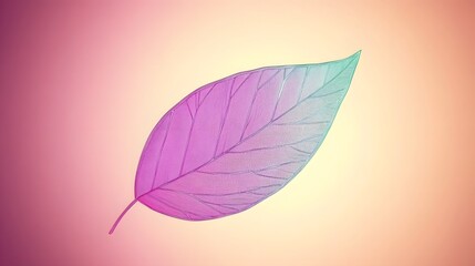Obraz premium Vibrant Pink and Teal Leaf Detailed Illustration