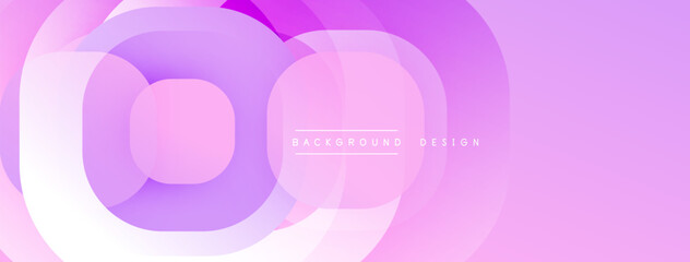 Abstract layers create dynamic purple gradient. Circular shapes overlap, forming modern background design. Soft hues suggest calm aesthetic.