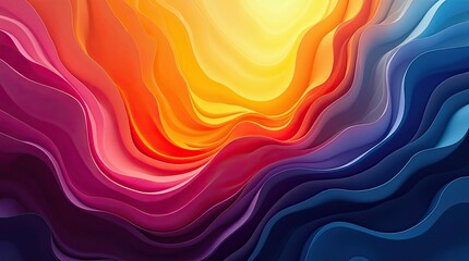 Fototapeta premium A vibrant, abstract design of layered, colorful, wavy patterns.