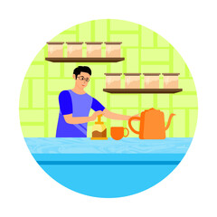 Aeropress coffee. Step by step aeropress coffee preparation.