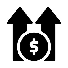 Upward Arrow with Dollar glyph icon