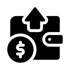 Wallet with Rising Prices glyph icon