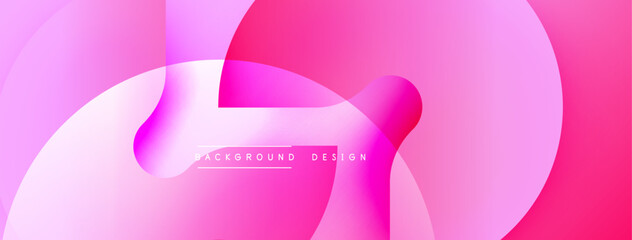Abstract pink background. Overlapping circles create dynamic visual effect. Modern design, smooth gradients, vibrant colors.