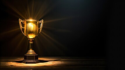 A spotlight shining on a gold trophy, emphasizing its significance and importance as an award.