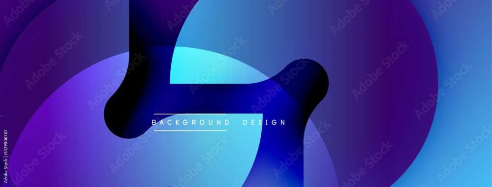 Aufkleber abstract fluid shapes, vibrant blue purple gradients. modern design element, dynamic composition, sm
