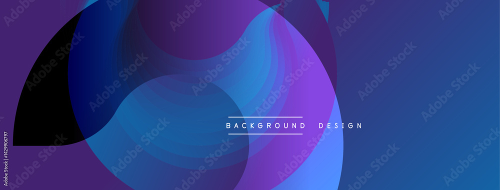 Poster abstract fluid shapes overlap, creating vibrant purple, blue gradients. modern design element for ba