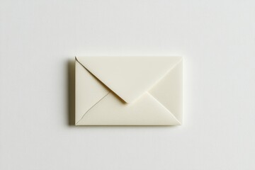 Close-up view of a simple, blank, white envelope.