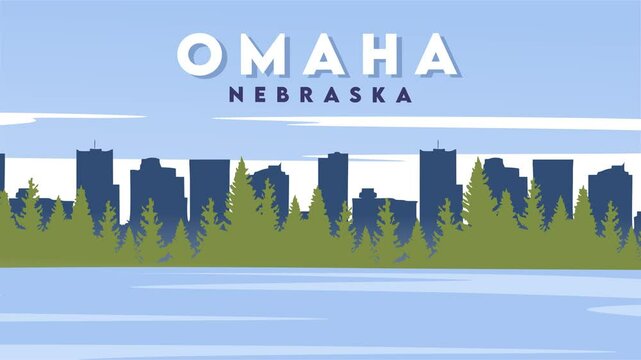 omaha nebraska with beautiful blue sky view