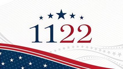 Obraz premium A clean and regal typographic tribute using minimal elements and patriotic accents.