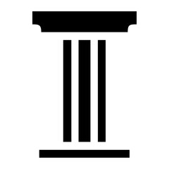 Black Greek Column silhouette vector illustration Isolated on transparent background