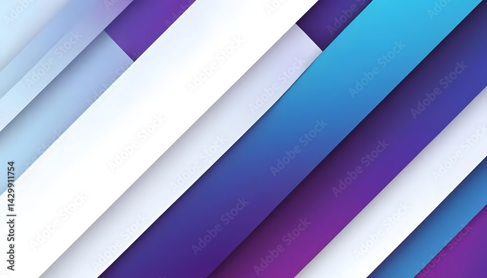 Poster a vibrant symphony of diagonal stripes in cool blues and purples, creating a dynamic and modern abst
