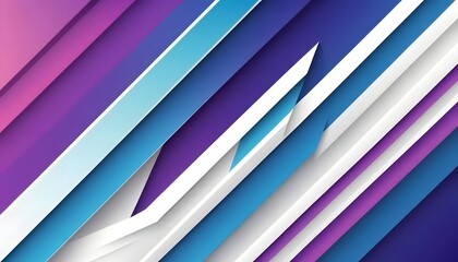 Obraz premium Dynamic interplay of vibrant blues, purples, and whites in a bold, angular abstract design with a layered, dimensional effect.