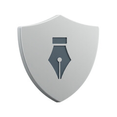 White Shield with Quill World Press Freedom Day Protection of Media Freedom of Press Safeguarding Journalism Defense of Expression Independence of Media Integrity