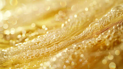 Golden bubbles rise in a champagne glass, celebrating life's sparkling moments.