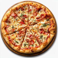 pizza on a white background