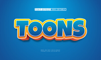 Playful toons editable text effect in vibrant cartoon style
