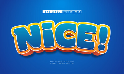Nice cartoon 3D editable text effect with fun bold style