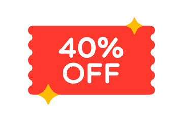 Vector 40 Percent Off Coupon Label