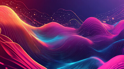 Abstract Colorful Waves Flowing Dynamically