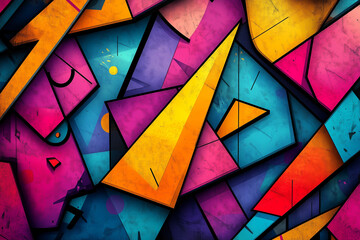 Colorful geometric shapes, shapes, and vivid color backgrounds