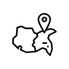  Folded Map with Location Pin Icon, Navigation Vector