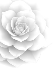 A Pristine Blossom: Elegant White Rose with Soft Petals and Subtle Gradient