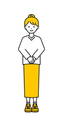 全身のポーズ_シンプルな大人の女性19
